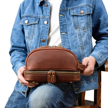 Trousse de toilette homme cuir - NomadKit - Nina Harmonie