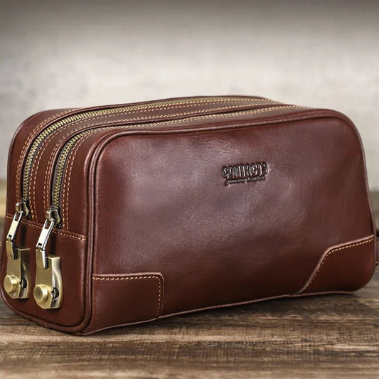 Grande trousse de toilette - Cuir d'Aventure - Nina Harmonie
