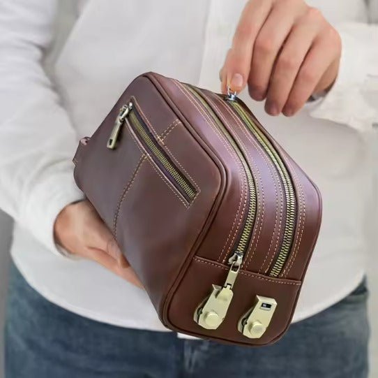 Grande trousse de toilette - Cuir d'Aventure - Nina Harmonie