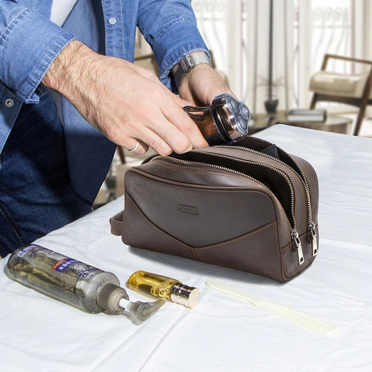 Trousse de toilette homme - Cuir Noble - Nina Harmonie