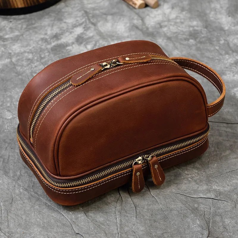 Trousse de toilette homme cuir - NomadKit - Nina Harmonie