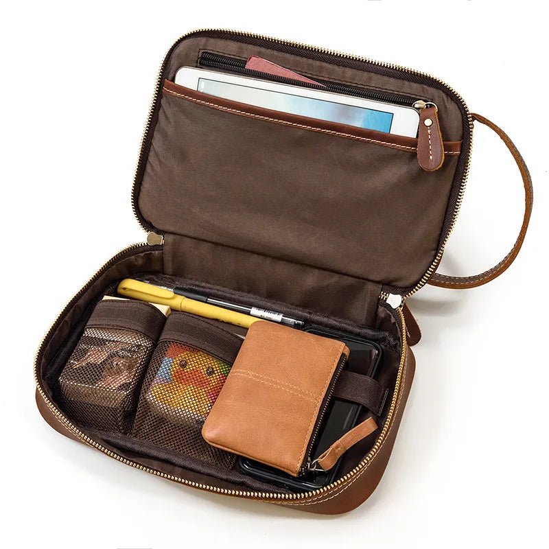 Trousse de toilette homme cuir - NomadKit - Nina Harmonie