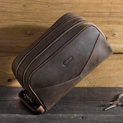 Trousse de toilette homme cuir - Voyage Élégant - Nina Harmonie
