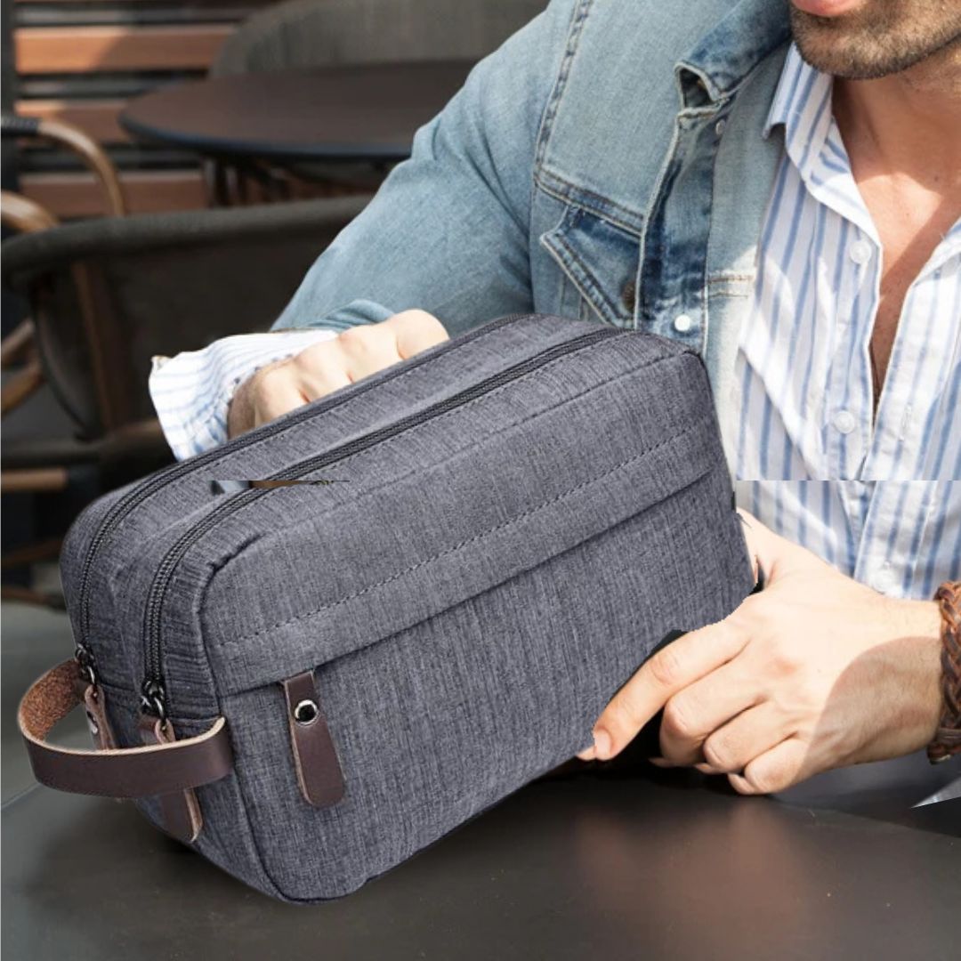 Trousse de toilette homme luxe - L'essentiel du baroudeur - Nina Harmonie