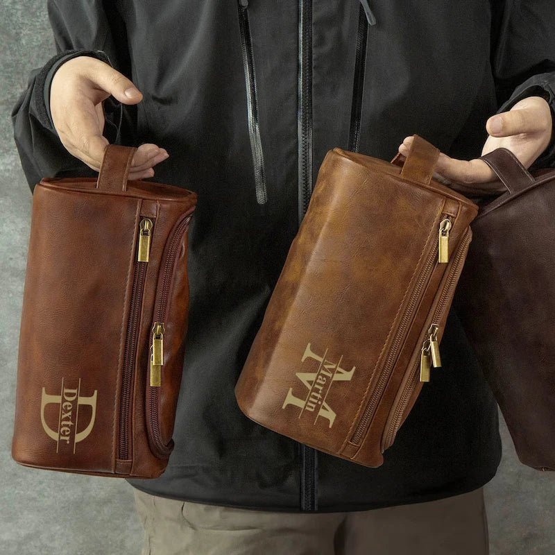 Trousse de toilette personnalisée - Essentiel en Cuir - Nina Harmonie